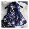 Silk Scarf Jewelry Flower Georgette   navy - Mega Save Wholesale & Retail - 1