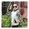 Printing Down Coat Warm Slim Woman Short  white big flower   L - Mega Save Wholesale & Retail - 2