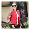 Printing Down Coat Warm Slim Woman Short   red big flower   L - Mega Save Wholesale & Retail - 2