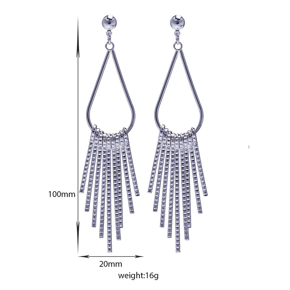 Ear Studs Tassel 18K Platinum Galvanized - Mega Save Wholesale & Retail - 4