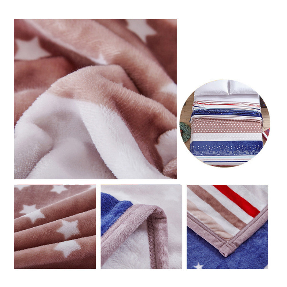 Love Castle Thick Mink Cashmere Flannel Blanket Throw Gift Child Single Queen - Mega Save Wholesale & Retail - 2