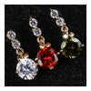 Ear Studs Single-breasted Pave Setting Zircon Ear Accessories   gold plated red zircon - Mega Save Wholesale & Retail - 3