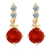 Ear Studs Single-breasted Pave Setting Zircon Ear Accessories   gold plated red zircon - Mega Save Wholesale & Retail - 1