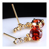 Ear Studs Single-breasted Pave Setting Zircon Ear Accessories   gold plated red zircon - Mega Save Wholesale & Retail - 2