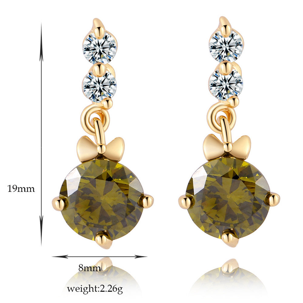 Ear Studs Single-breasted Pave Setting Zircon Ear Accessories    gold plated green zircon - Mega Save Wholesale & Retail - 4