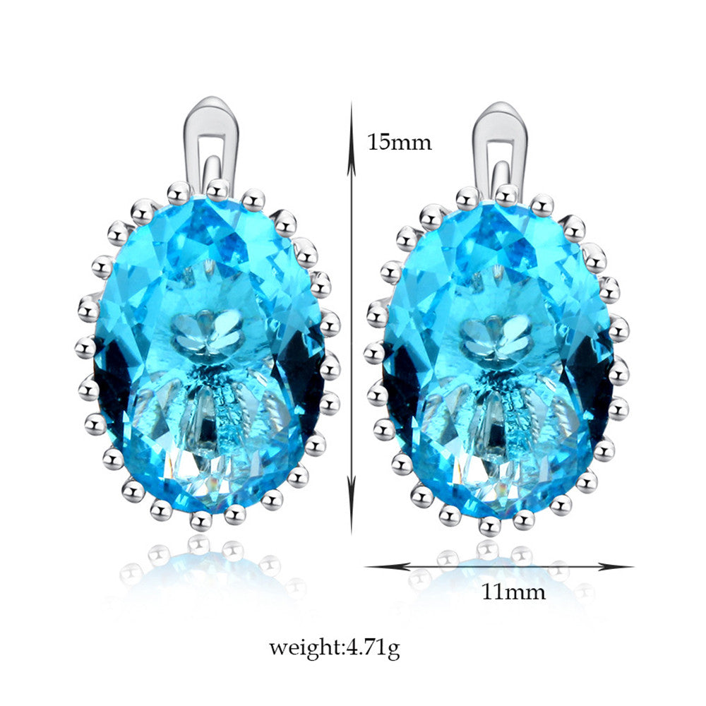 Super Big Blur Zircon Earrings - Mega Save Wholesale & Retail - 4