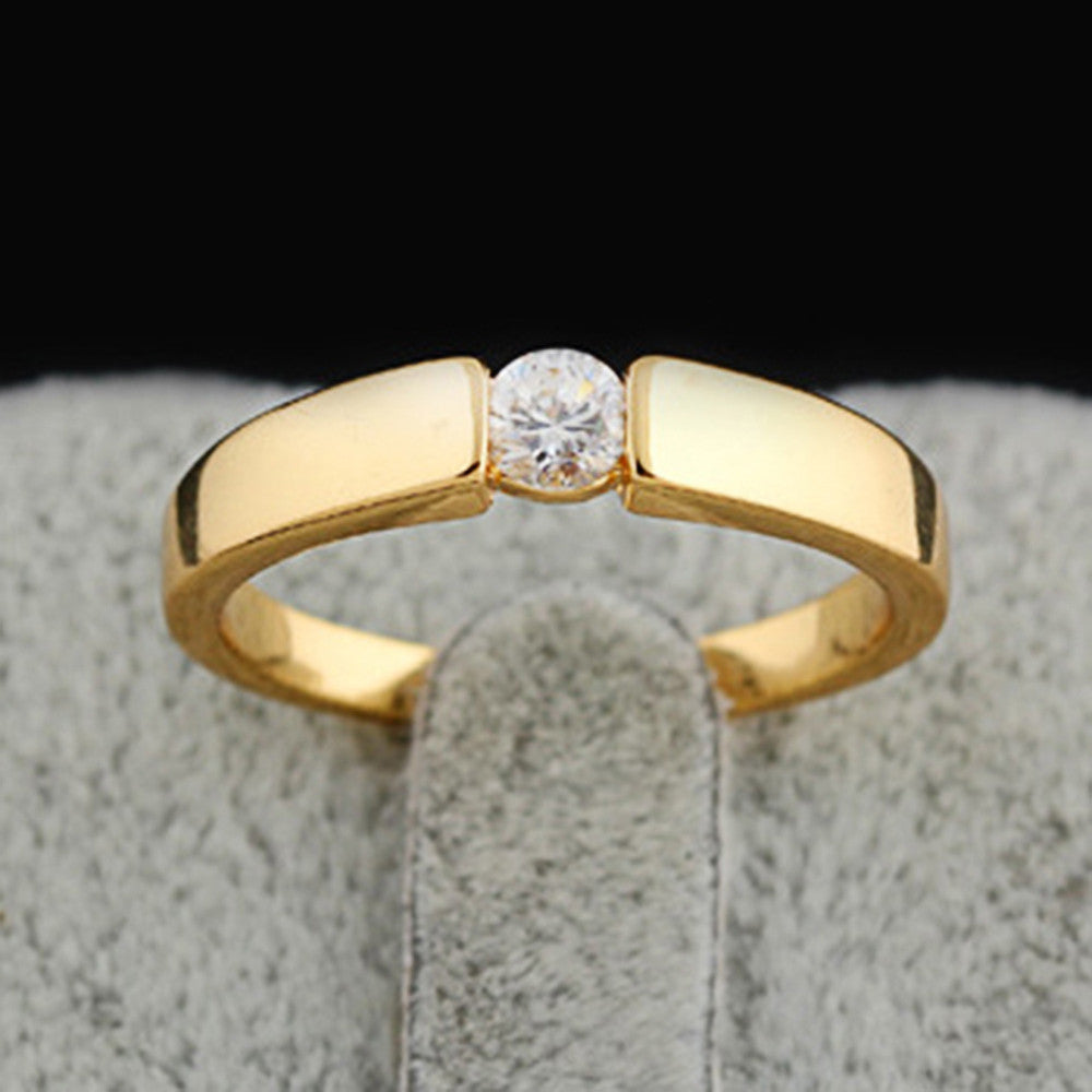 Zircon Ring 18K Gold Plated   yellow gold plated 7.75#