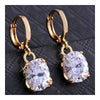 Earrings Delicate Dazzling Fashionable All-match Ellipse Zircon   white - Mega Save Wholesale & Retail - 2