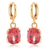 Earrings Delicate Dazzling Fashionable All-match Ellipse Zircon   red - Mega Save Wholesale & Retail - 1