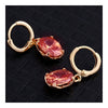 Earrings Delicate Dazzling Fashionable All-match Ellipse Zircon   red - Mega Save Wholesale & Retail - 2