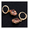 Earrings Delicate Dazzling Fashionable All-match Ellipse Zircon   champagne - Mega Save Wholesale & Retail - 2