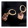 Earrings Delicate Dazzling Fashionable All-match Ellipse Zircon   champagne - Mega Save Wholesale & Retail - 3