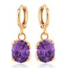 Earrings Delicate Dazzling Fashionable All-match Ellipse Zircon   purple - Mega Save Wholesale & Retail - 1