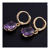 Earrings Delicate Dazzling Fashionable All-match Ellipse Zircon   purple - Mega Save Wholesale & Retail - 3