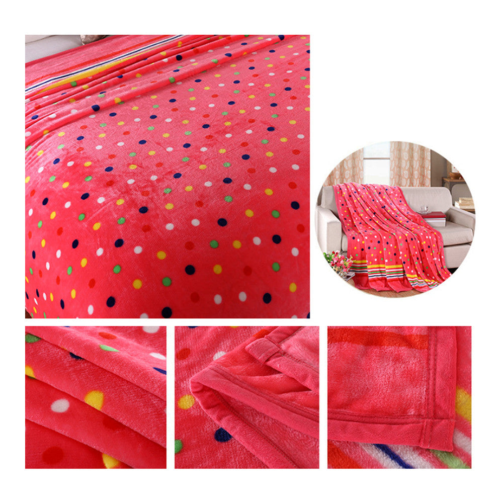 Fashionable Dots Thick Mink Cashmere Flannel Blanket Throw Gift Child single Queen   200x230cm - Mega Save Wholesale & Retail - 2
