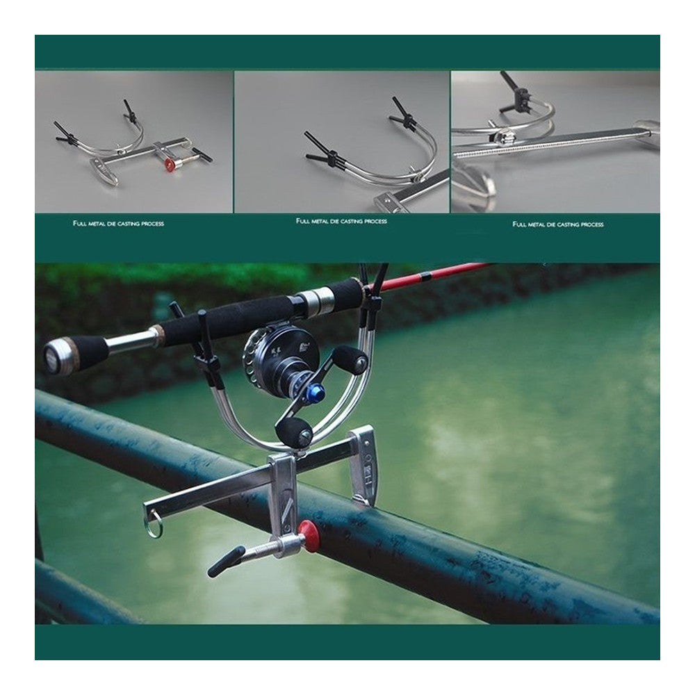 Campers adjustable bracket raft raft fishing raft pole pole bracket bridge fishing raft fishing boat fishing rod holder foot clip device