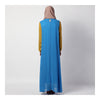 Summer Dress Muslim Splicing Bowknot Chiffon Dress   blue+light green - Mega Save Wholesale & Retail - 3