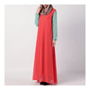 Summer Dress Muslim Splicing Bowknot Chiffon Dress   orange+green