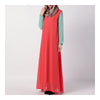 Summer Dress Muslim Splicing Bowknot Chiffon Dress   orange+green - Mega Save Wholesale & Retail - 1
