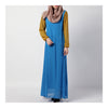 Summer Dress Muslim Splicing Bowknot Chiffon Dress   blue+light green - Mega Save Wholesale & Retail - 8