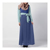 Summer Dress Muslim Splicing Bowknot Chiffon Dress   blue+light green - Mega Save Wholesale & Retail - 1