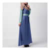 Summer Dress Muslim Splicing Bowknot Chiffon Dress   blue+light green - Mega Save Wholesale & Retail - 2