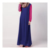 Summer Dress Muslim Splicing Bowknot Chiffon Dress   blue+rose red