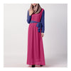 Summer Dress Muslim Splicing Bowknot Chiffon Dress   blue+light green - Mega Save Wholesale & Retail - 7