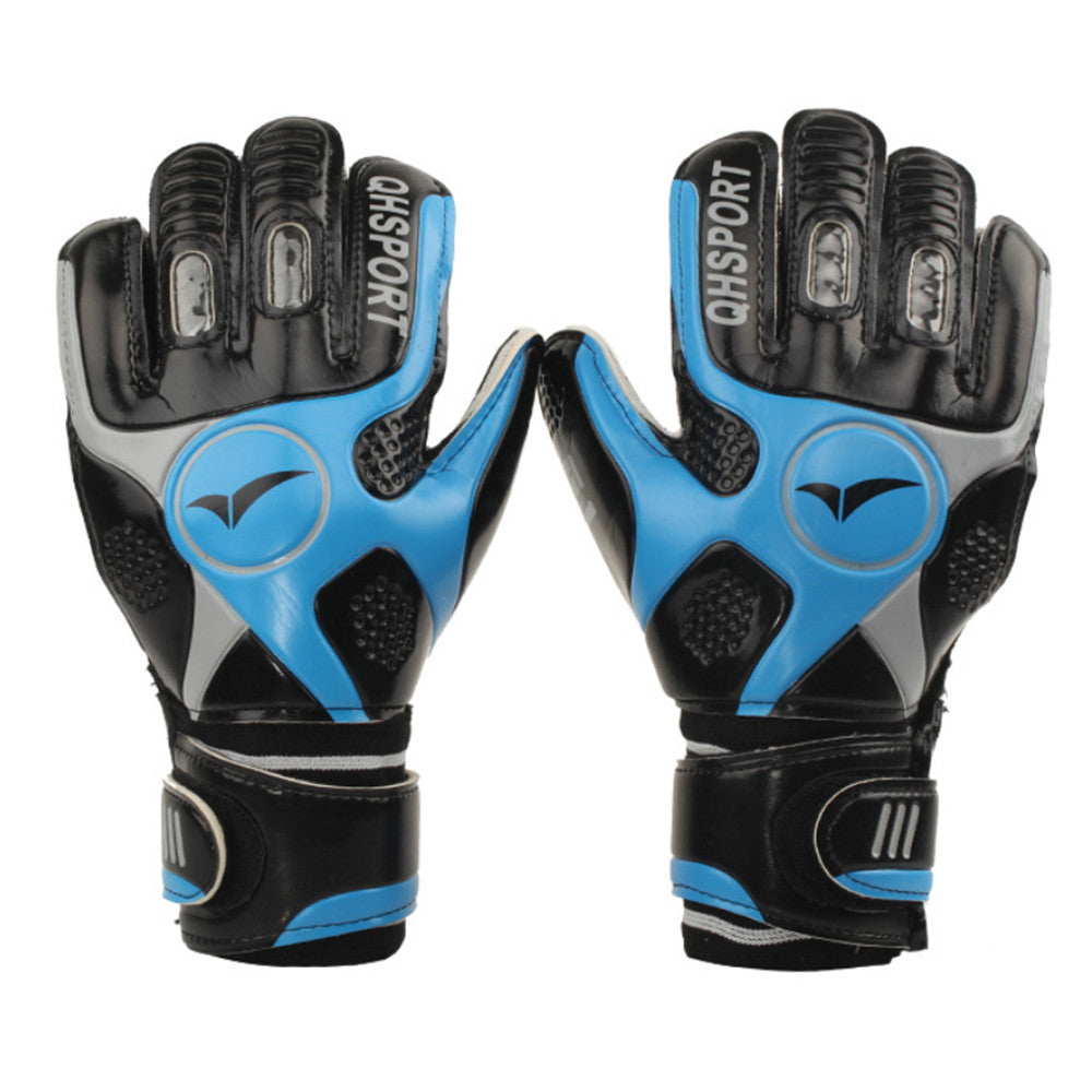 Latex Goalkeeper Gloves Roll Finger Non-slip Breathable   black blue - Mega Save Wholesale & Retail