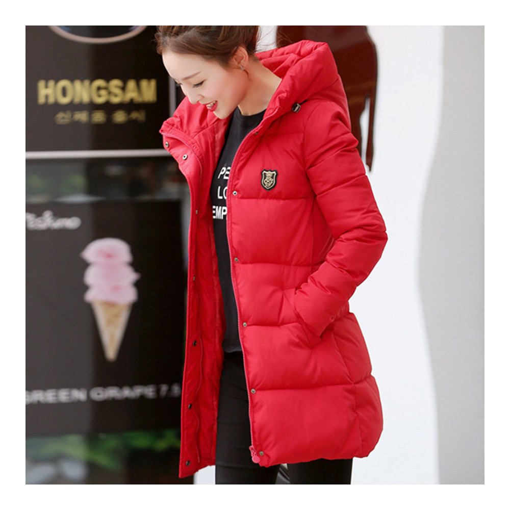 Super Long Down Coat Woman Thick Fashionable Thick   red    M - Mega Save Wholesale & Retail - 2