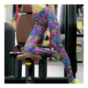 Elastic Printing Skinny Sports Fitness Yoga Ninth Trousers    S