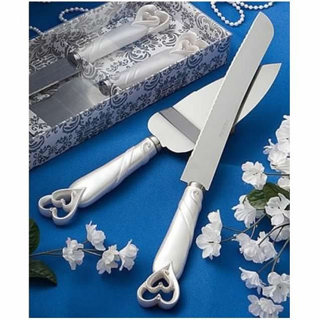 Brand New Wedding Cake Resin Handle Knife and Serving Set