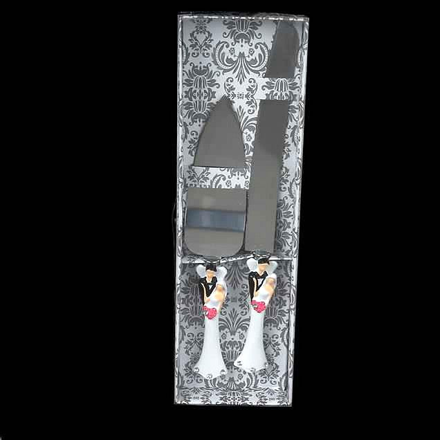 Brand New Wedding Cake Resin Handle Knife and Serving Set