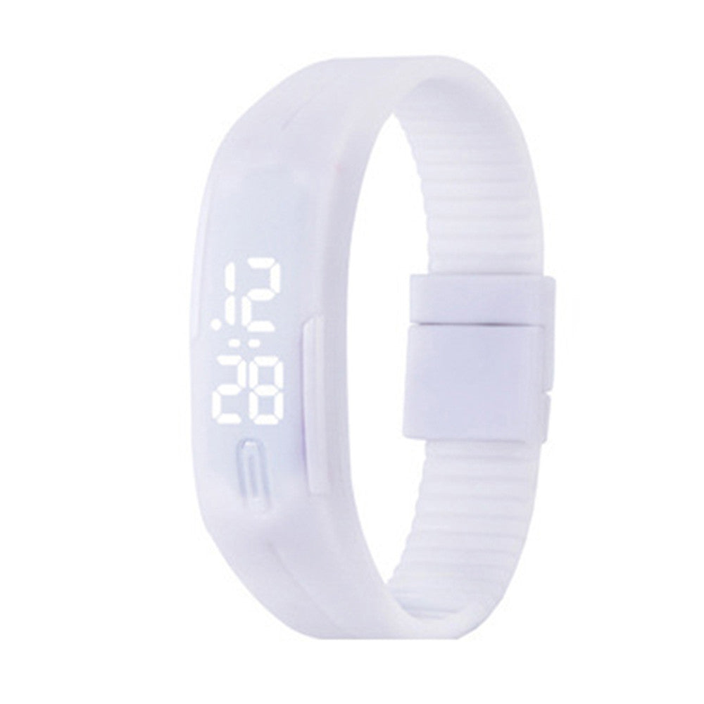 White Light LED Sports Wristband Watch Student Children Night Lights   White - Mega Save Wholesale & Retail - 1