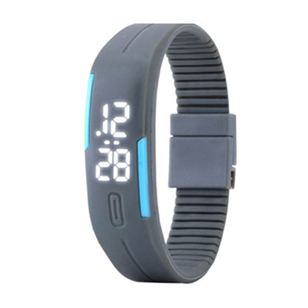White Light LED Sports Wristband Watch Student Children Night Lights    Grey - Mega Save Wholesale & Retail - 1