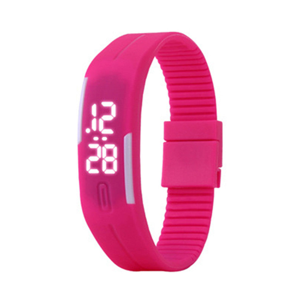 White Light LED Sports Wristband Watch Student Children Night Lights    Rose Red - Mega Save Wholesale & Retail - 1