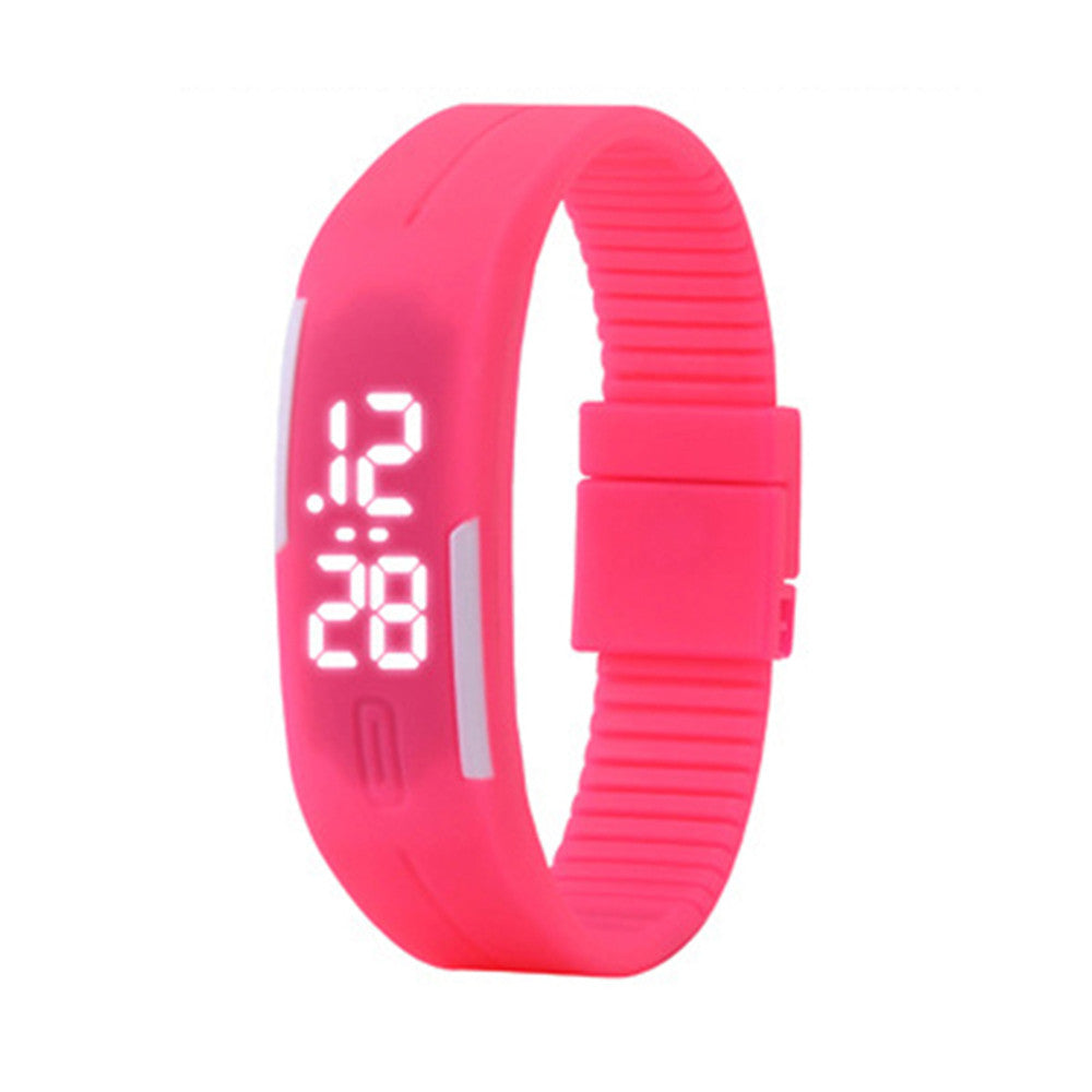 White Light LED Sports Wristband Watch Student Children Night Lights    Peach Red - Mega Save Wholesale & Retail - 1