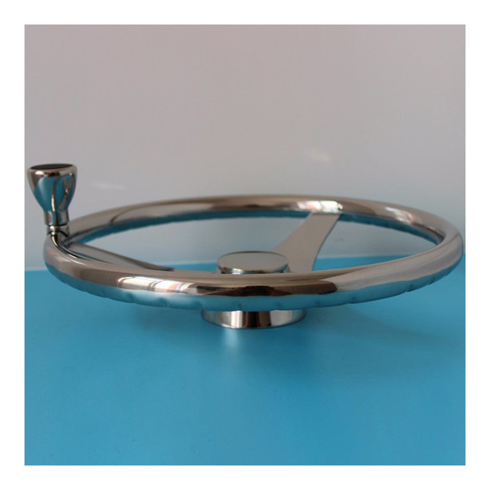 Stainless Steel Marine Steering Wheel Yacht 13.5" hand wheel+embossing - Mega Save Wholesale & Retail - 3