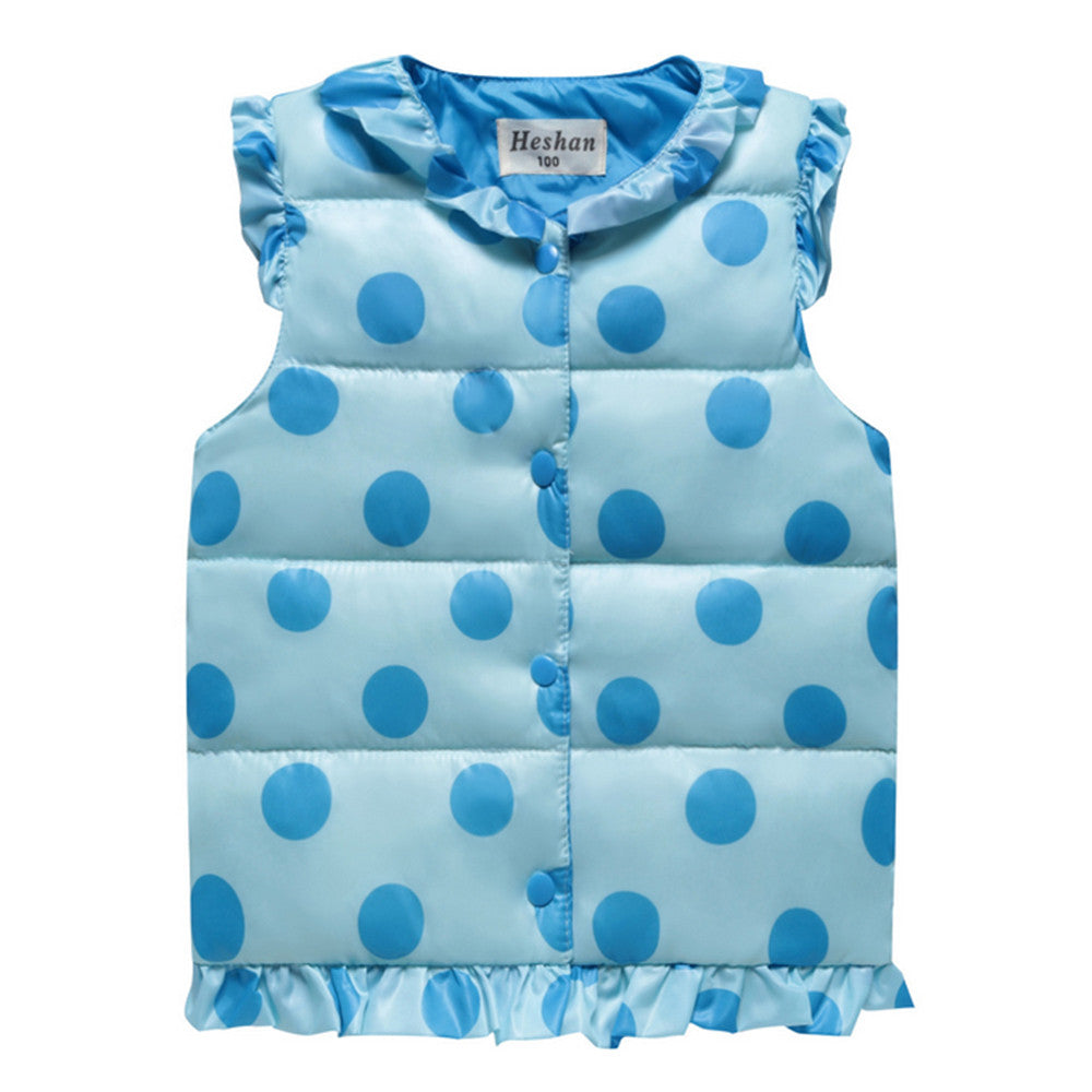 Winter Light Thin Gitl Waistcoat Vest Down Coat   light blue   90cm - Mega Save Wholesale & Retail - 1