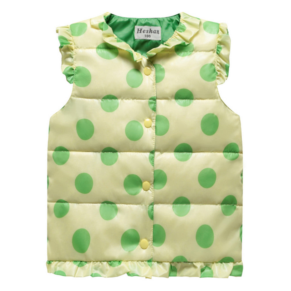 Winter Light Thin Gitl Waistcoat Vest Down Coat   light green    90cm - Mega Save Wholesale & Retail - 1