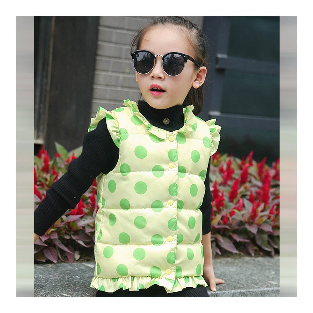 Winter Light Thin Gitl Waistcoat Vest Down Coat   light green    90cm - Mega Save Wholesale & Retail - 2