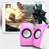 USB2.0 Mini 3D Stereo Surround Sound USB Sound Speakers(1 Pair) Pink - Mega Save Wholesale & Retail - 4