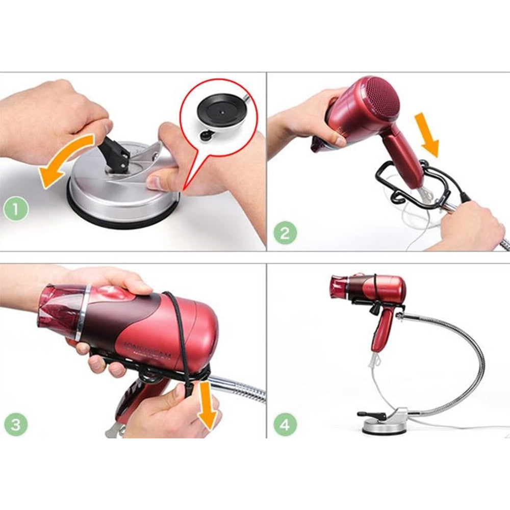 360 degree Swivel Bathroom Hair Dryer Holder Beauty Hair Dry Sunction - Mega Save Wholesale & Retail - 4