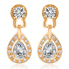 Noble Vintage Gem Earrings   gold plated white zircon - Mega Save Wholesale & Retail - 1