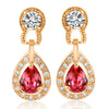 Noble Vintage Gem Earrings    gold plated red zircon - Mega Save Wholesale & Retail - 1