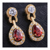 Noble Vintage Gem Earrings    gold plated red zircon - Mega Save Wholesale & Retail - 2