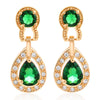 Noble Vintage Gem Earrings   gold plated green zircon - Mega Save Wholesale & Retail - 1
