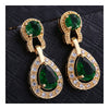 Noble Vintage Gem Earrings   gold plated green zircon - Mega Save Wholesale & Retail - 2