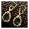 Noble Vintage Gem Earrings   gold plated green zircon - Mega Save Wholesale & Retail - 3