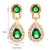Noble Vintage Gem Earrings   gold plated green zircon - Mega Save Wholesale & Retail - 4